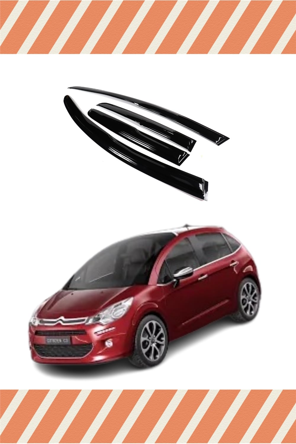 Citroen C-3 2011 Ve 2015
 Modellerine Özel 4’Lü Mügen Tip Cam Rüzgarlığı