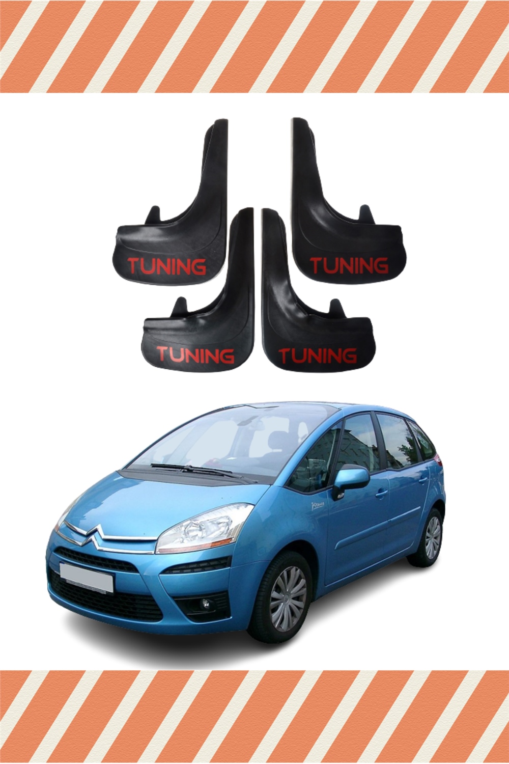Citroen C4 04-11 Tunıng Yazılı 4'Lü Tozluk Çamurluk Paçalık