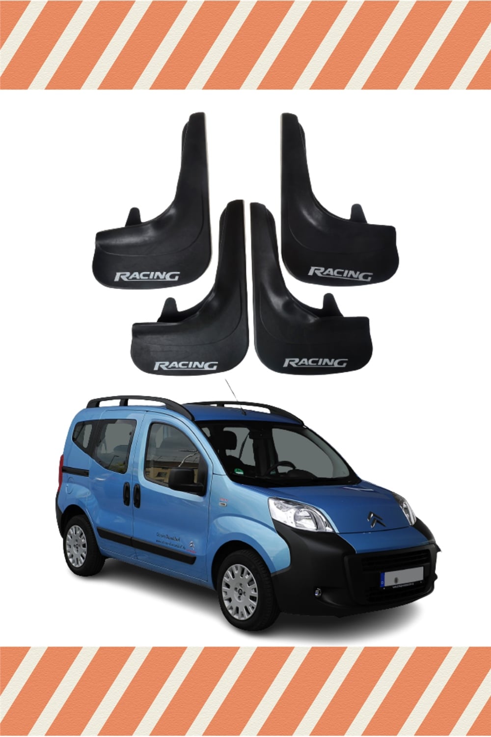 Citroen Nemo Racing Yazılı 4'Lü Tozluk Çamurluk Paçalık 