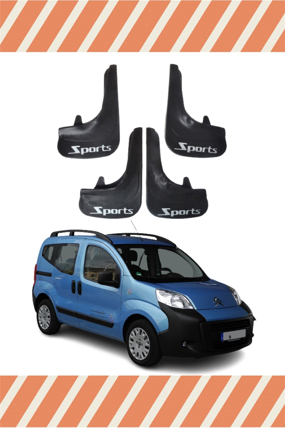 Citroen Nemo Sports Yazılı 4'Lü Tozluk Çamurluk Paçalık