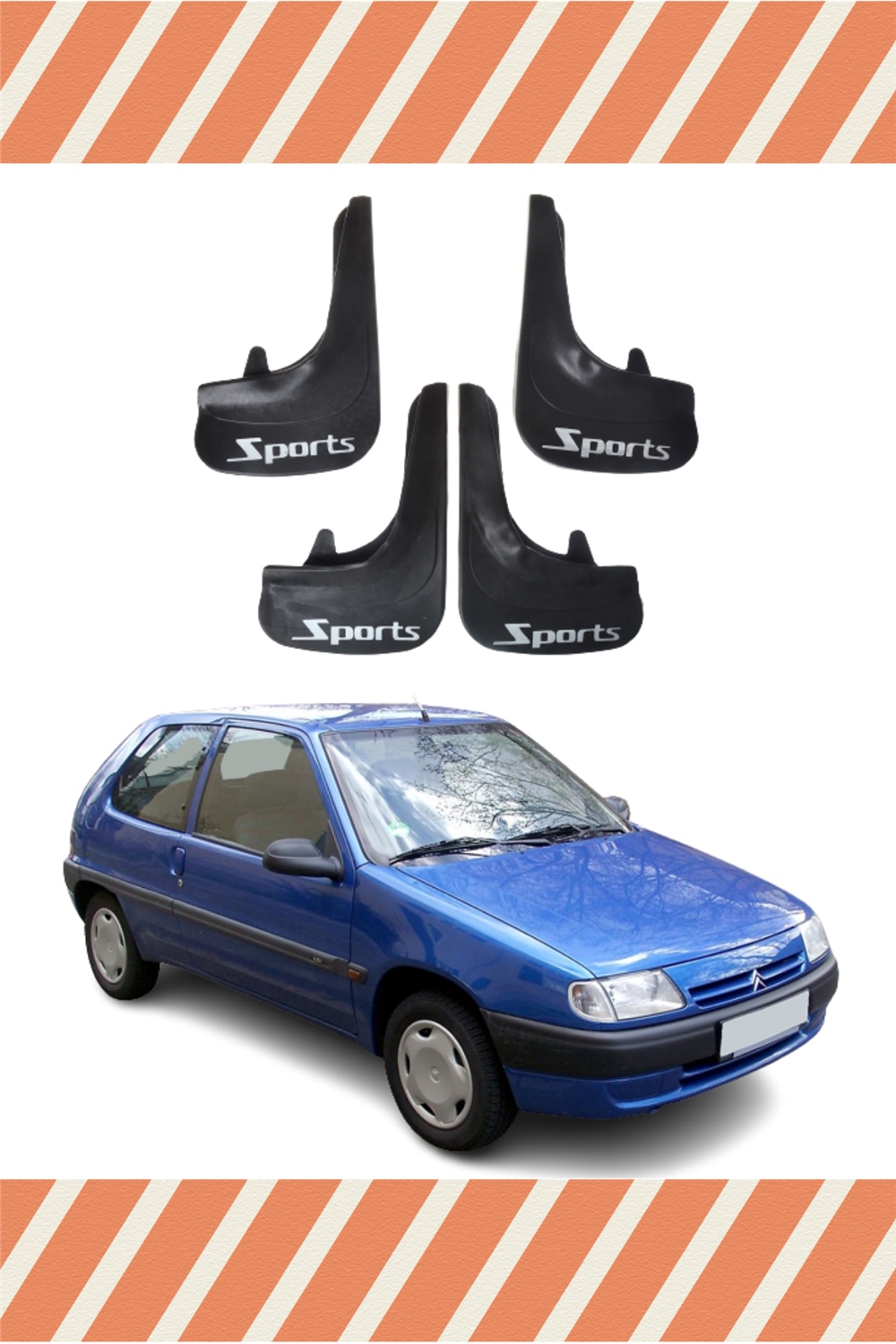 Citroen Saxo Sports Yazılı 4'Lü Tozluk Çamurluk Paçalık