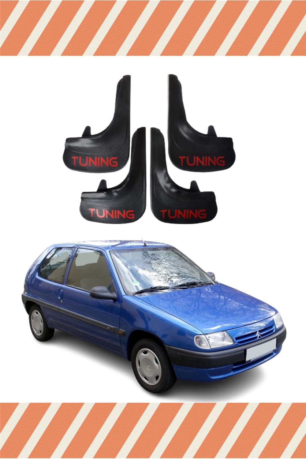 Citroen Saxo Tunıng Yazılı 4'Lü Tozluk Çamurluk Paçalık