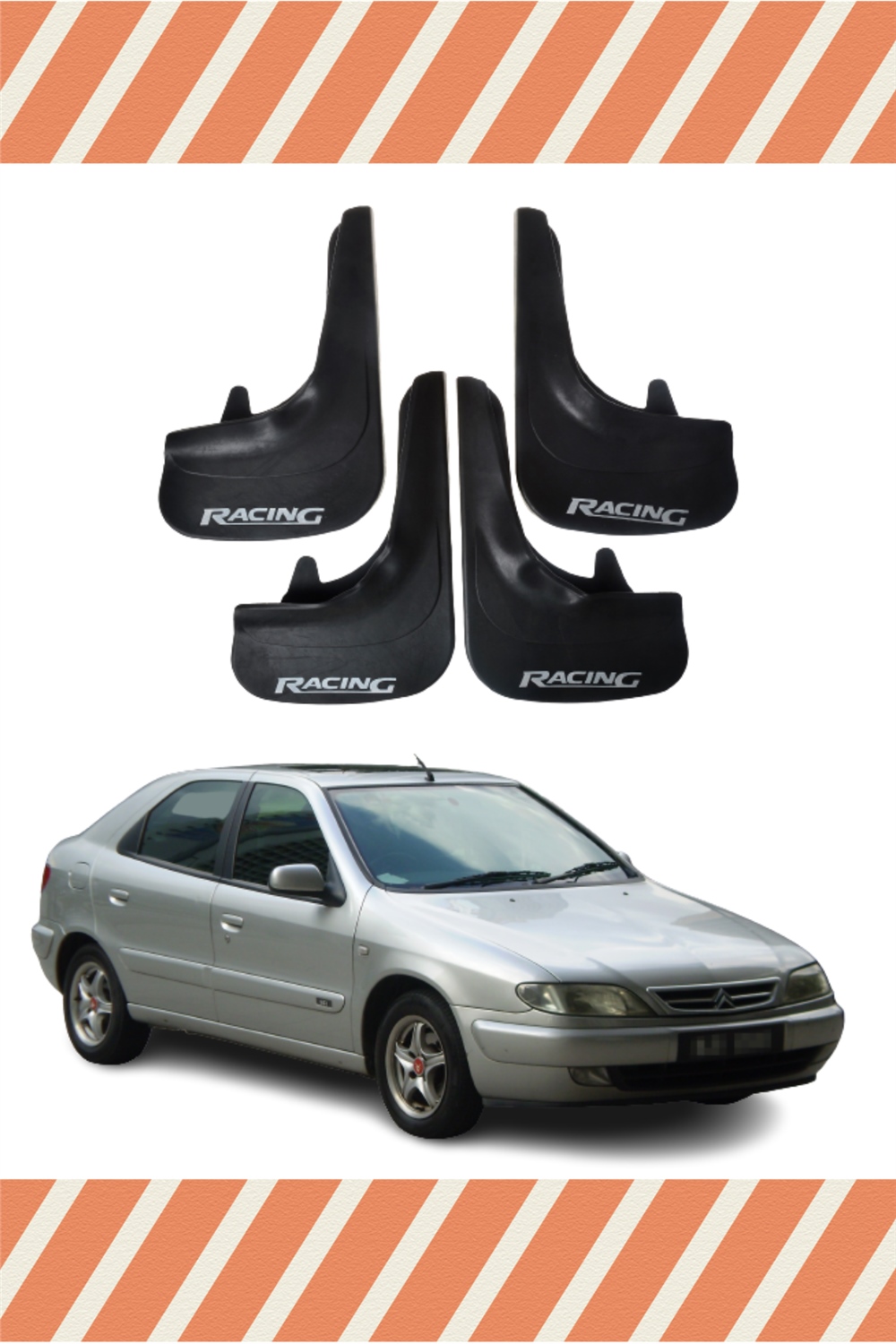 Citroen Xsara Racing Yazılı 4'Lü Tozluk Çamurluk Paçalık 