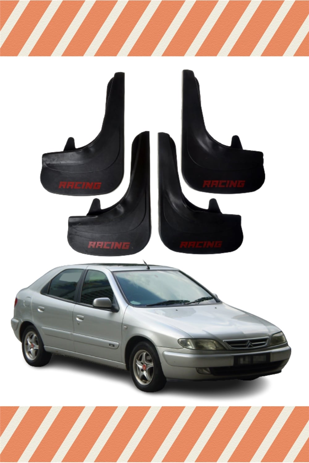 Citroen Xsara Racing Yazılı 4'Lü Tozluk Çamurluk Paçalık 