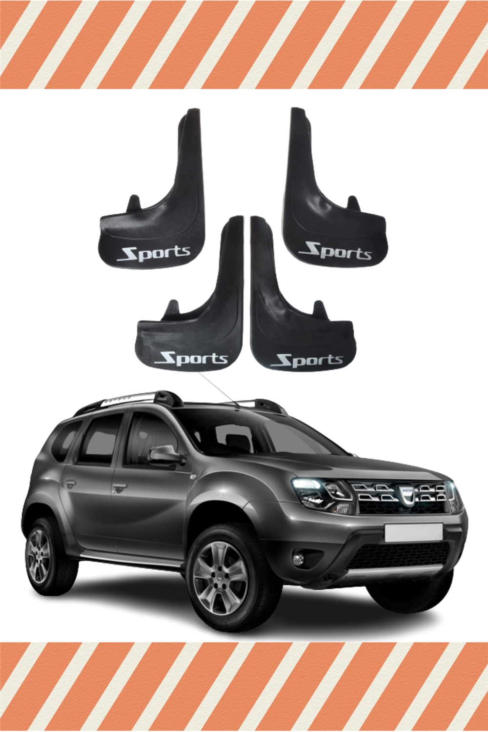 Dacia Duster 2010-2017  Sports Yazılı 4'Lü Tozluk Çamurluk Paçalık