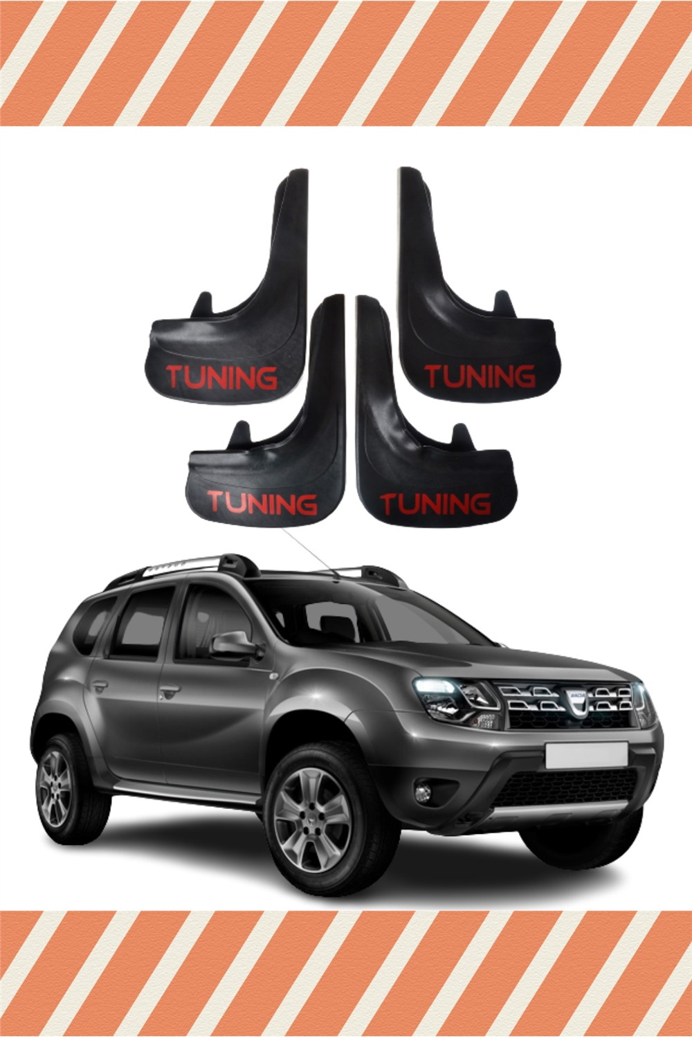 Dacia Duster 2010-2017 Tunıng Yazılı 4'Lü Tozluk Çamurluk Paçalık