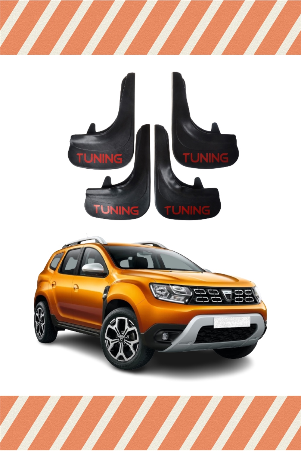 Dacia Duster 2017 Ve Sonrası Tunıng Yazılı 4'Lü Tozluk Çamurluk Paçalık