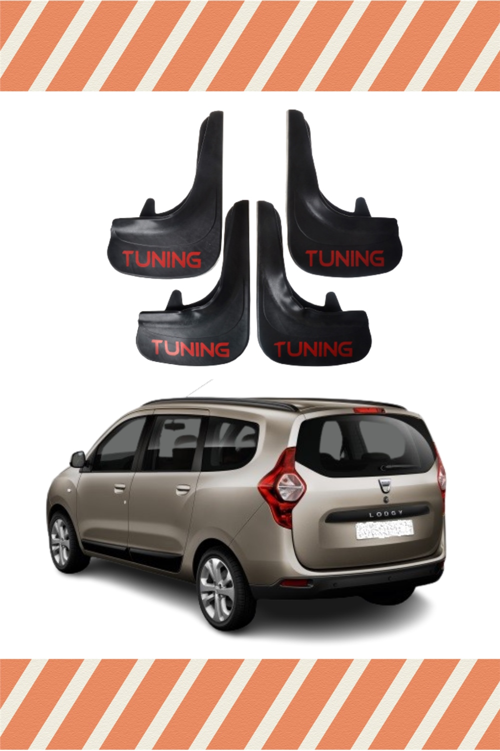 Dacia Lodgy Tüm Kasalar Tunıng Yazılı 4'Lü Tozluk Çamurluk Paçalık
