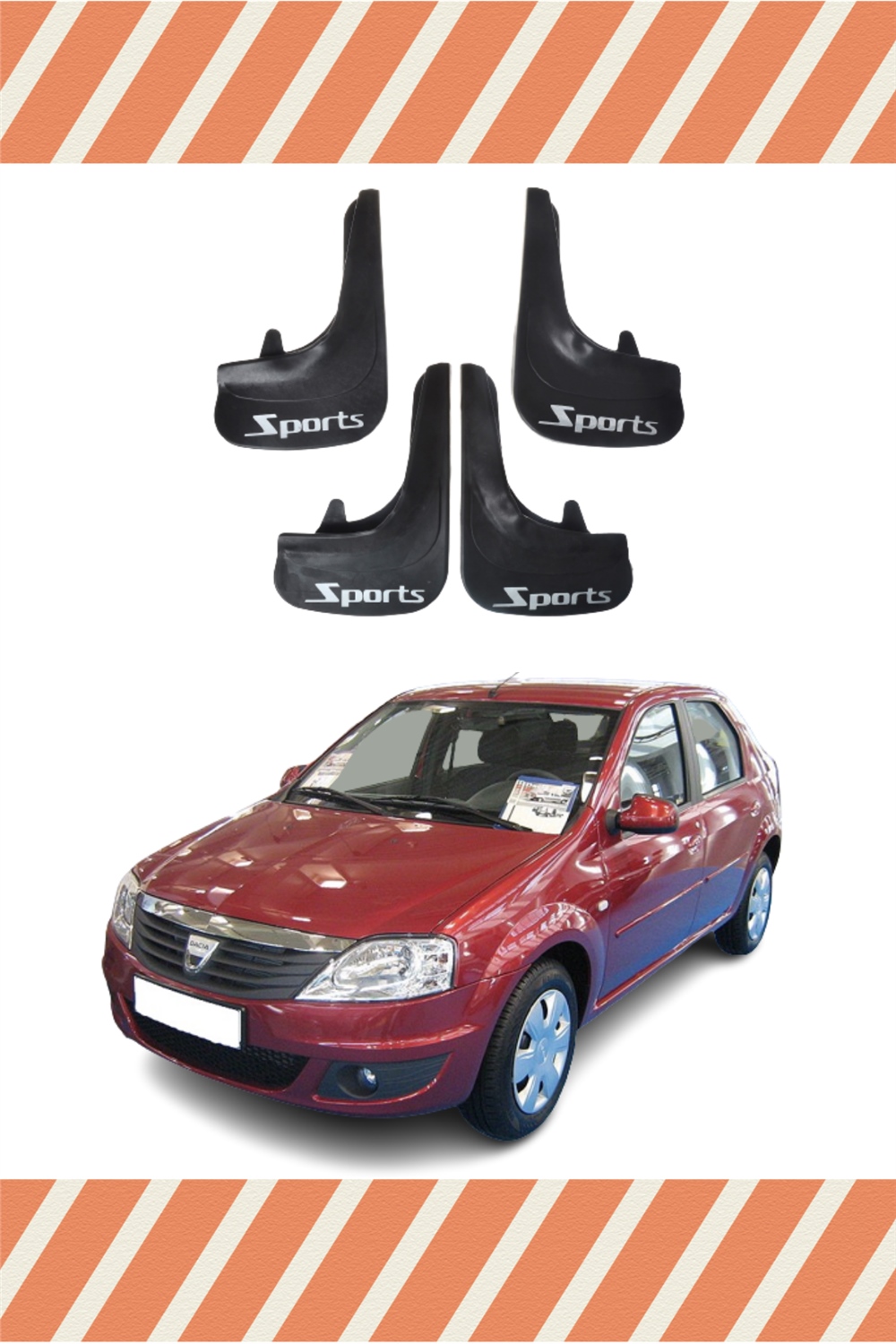 Dacia Logan 2004-2012 4'Lü Sports Yazılı Tozluk Çamurluk Paçalık 