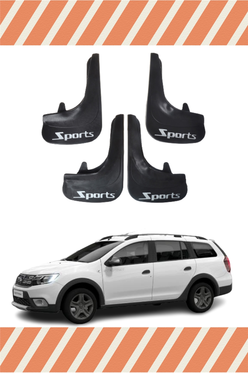 Dacia Logan Mcv Tüm Kasalar Sports Yazılı 4'Lü Tozluk Çamurluk Paçalık