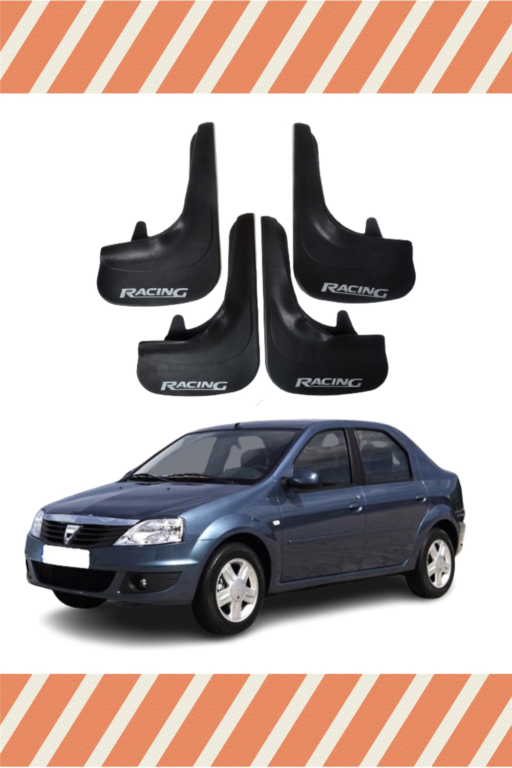 Dacia Logan Sd 2006-2011 Racing Yazılı 4'Lü Tozluk Çamurluk Paçalık 
