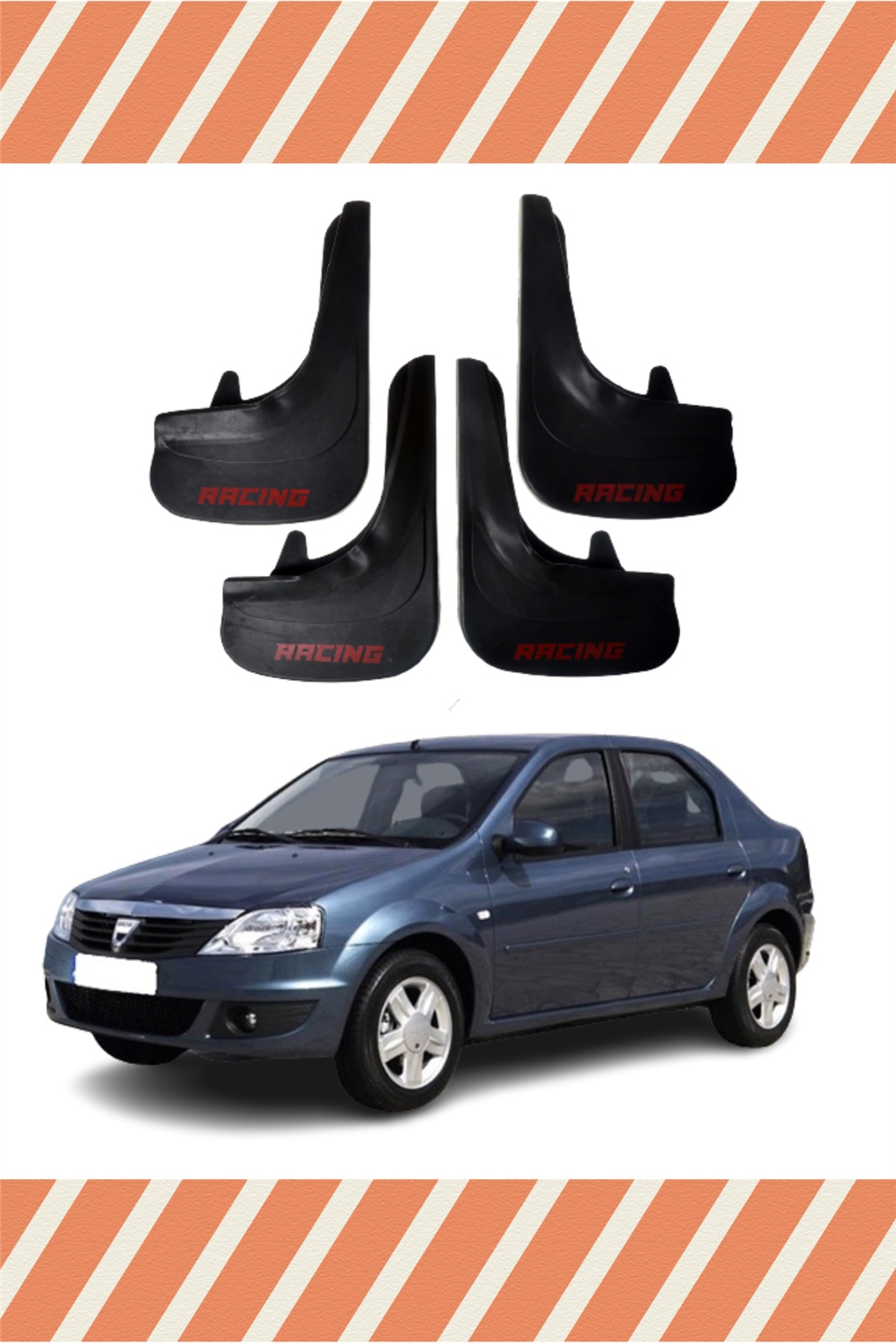 Dacia Logan Sd 2006-2011 Racing Yazılı 4'Lü Tozluk Çamurluk Paçalık 
