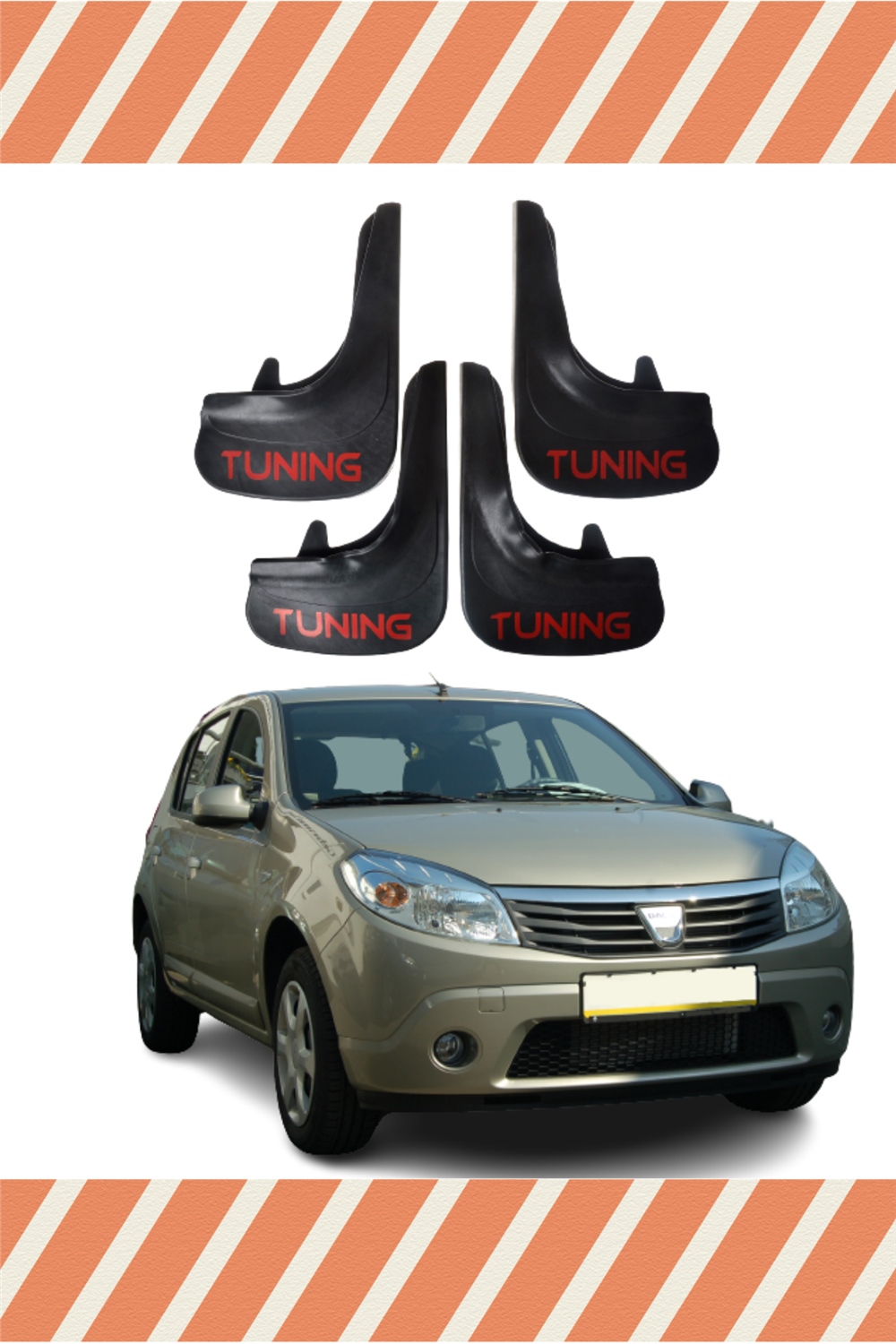 Dacia Sandero 2007-2012 Tunıng Yazılı 4'Lü Tozluk Çamurluk Paçalık