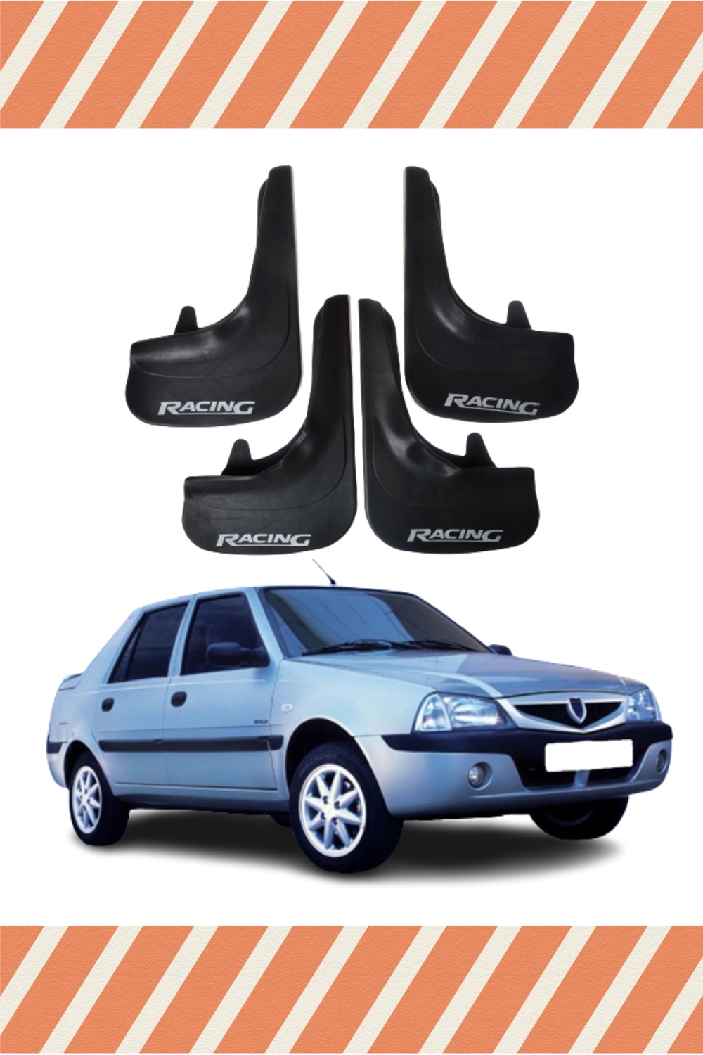 Dacia Solenza Racing Yazılı 4'Lü Tozluk Çamurluk Paçalık 