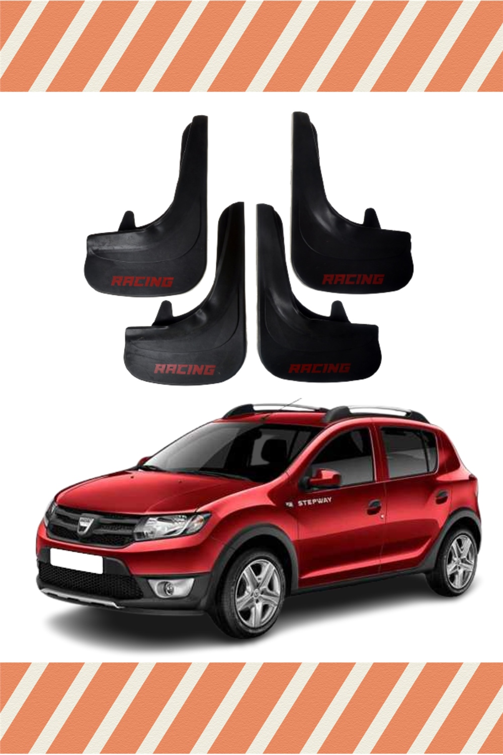 Dacia Stepway 2013 Racing Yazılı 4'Lü Tozluk Çamurluk Paçalık 