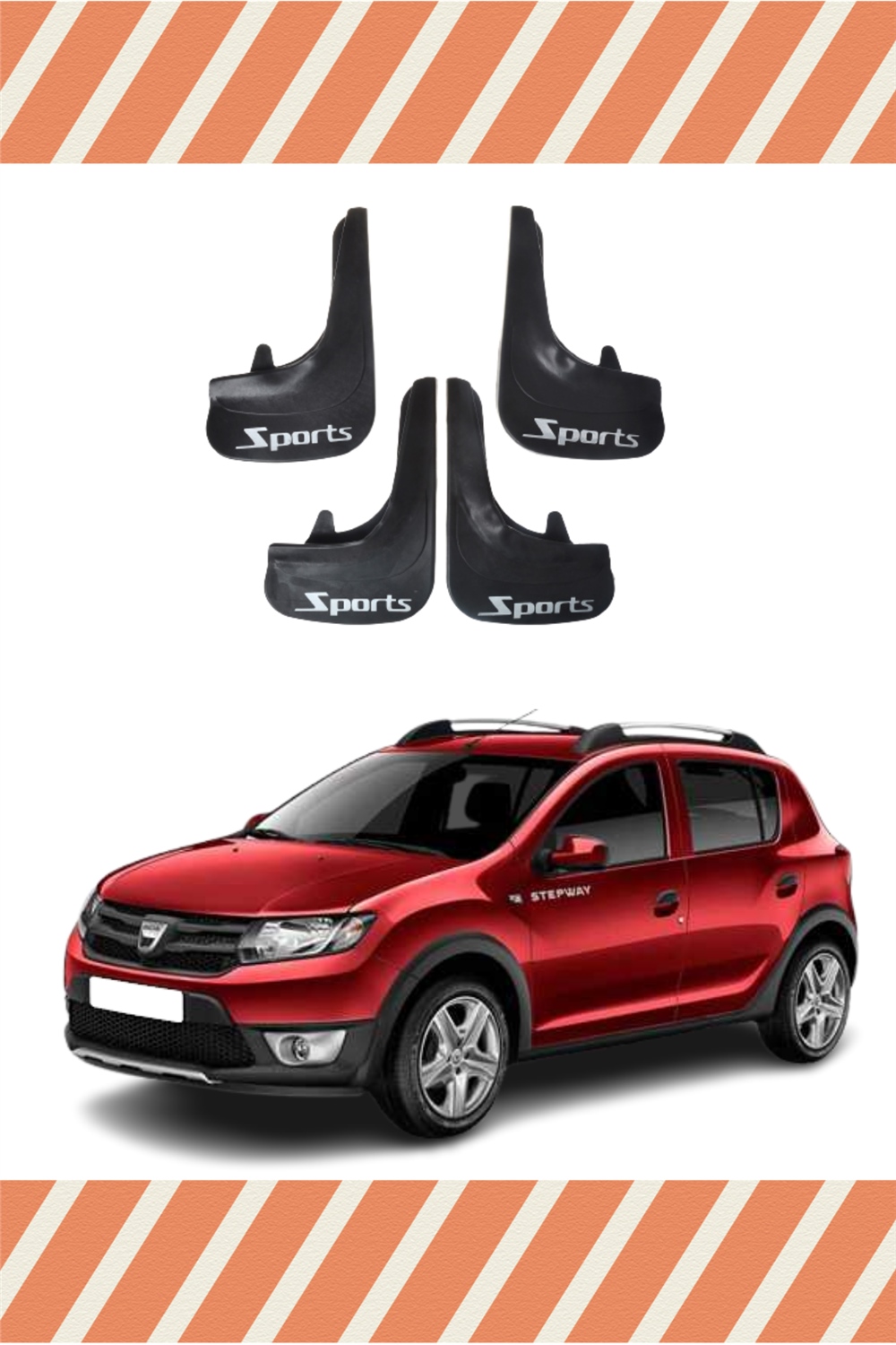 Dacia Stepway 2013 Sports Yazılı 4'Lü Tozluk Çamurluk Paçalık 