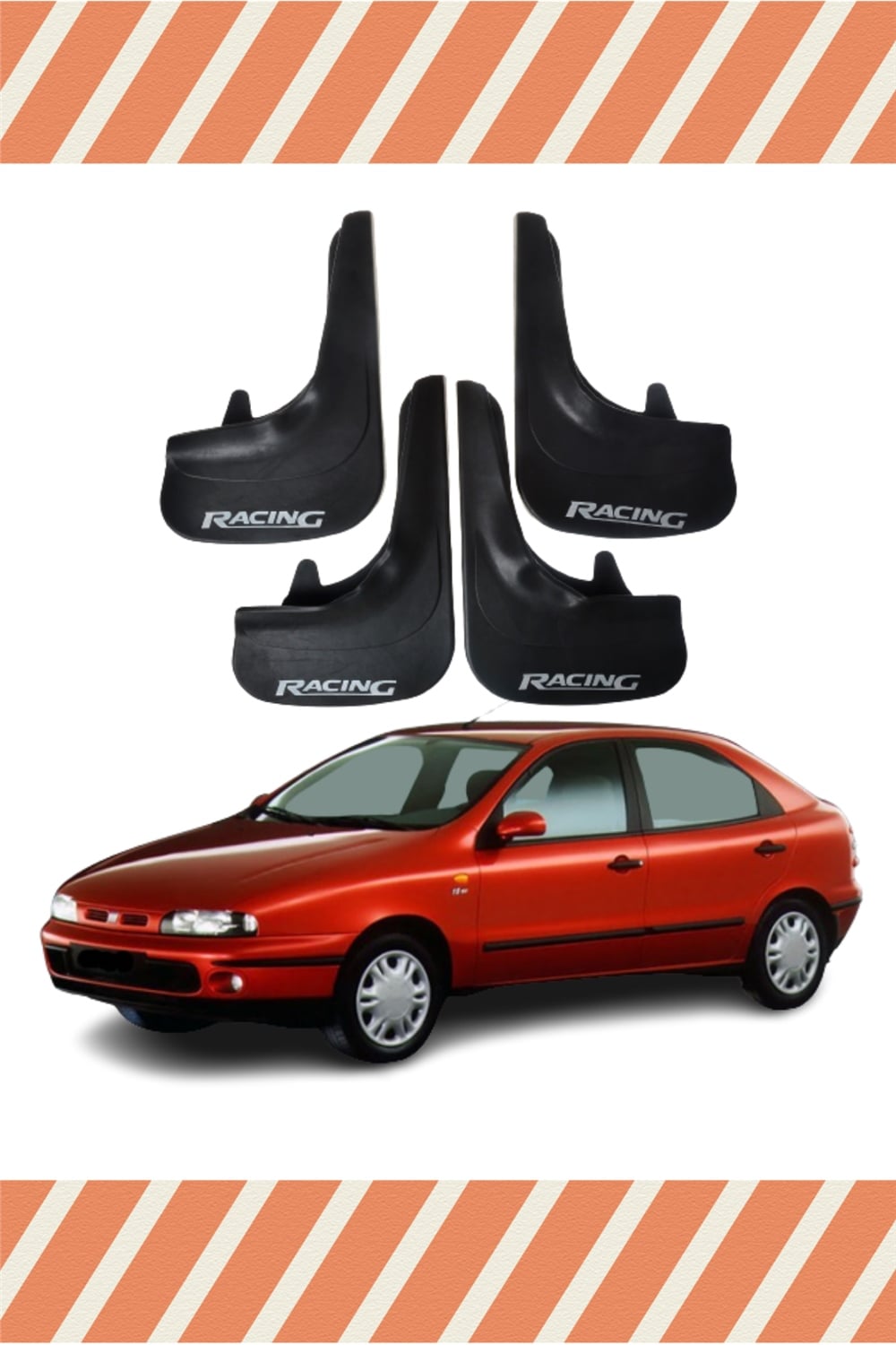 Fiat Brava Tüm Kasalar Racing Yazılı 4'Lü Tozluk Çamurluk Paçalık 