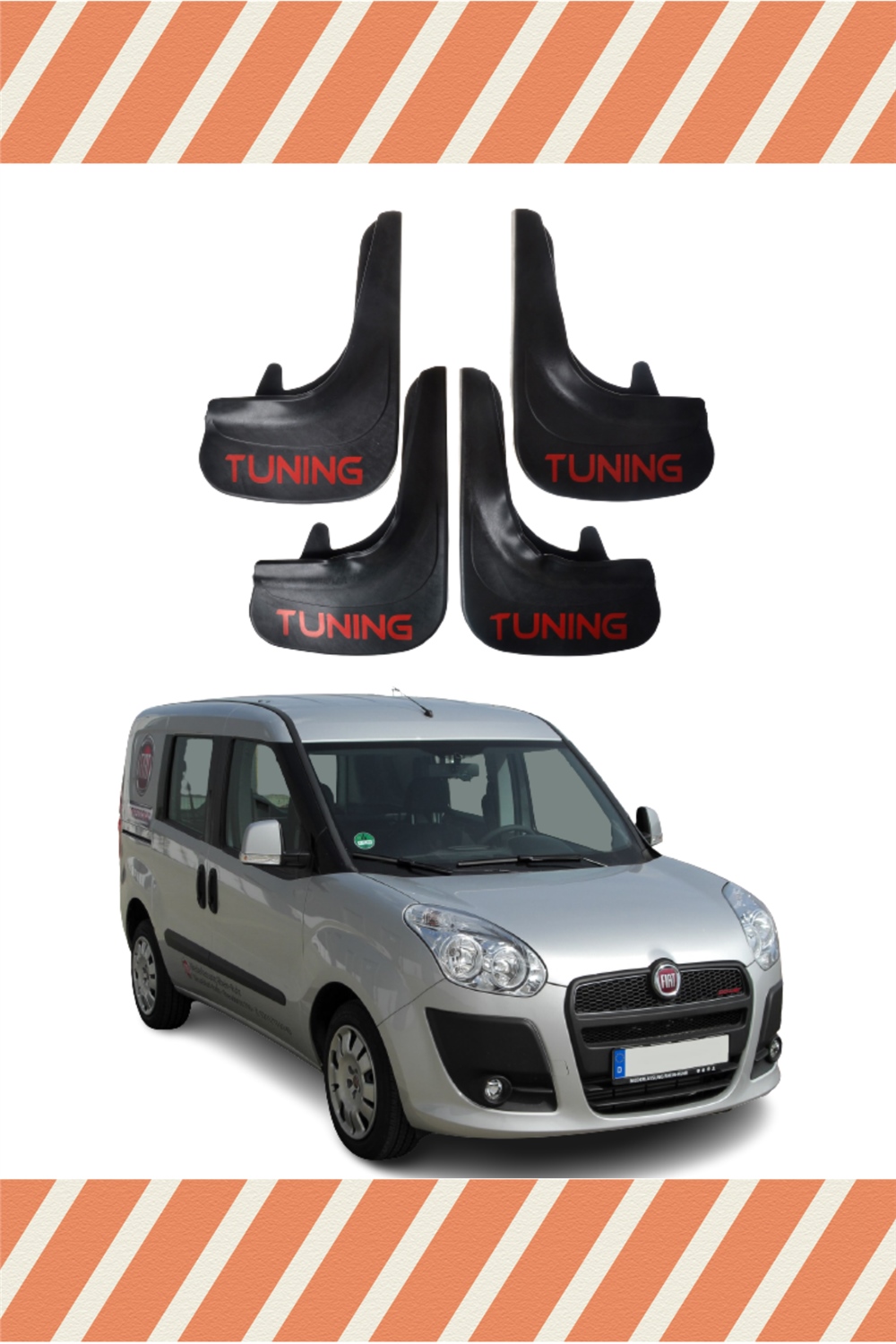 Fiat Doblo 2 2010-2022 Tunıng Yazılı 4'Lü Tozluk Çamurluk Paçalık 