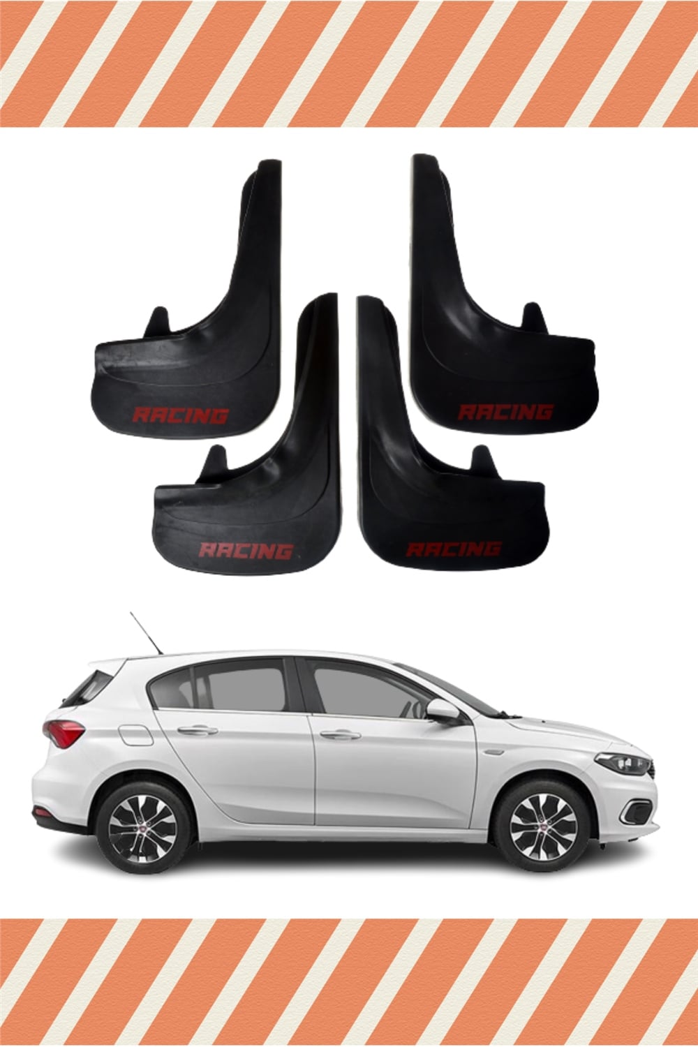 Fiat Egea Hb Tüm Kasalar Racing Yazılı 4'Lü Tozluk Çamurluk Paçalık 