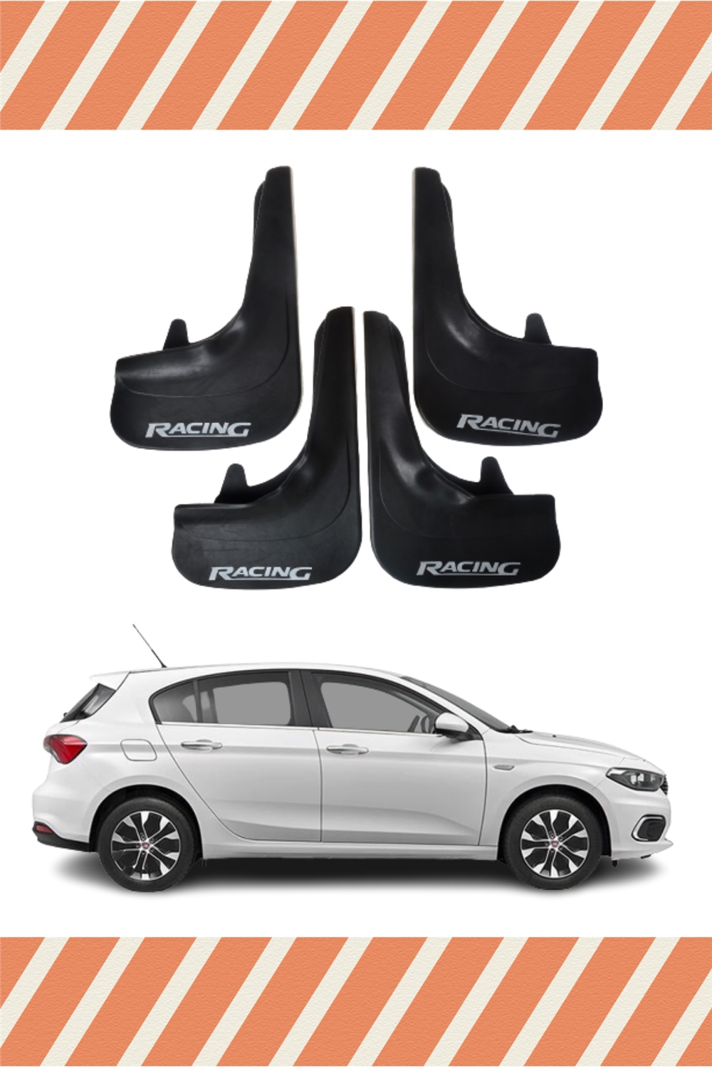 Fiat Egea Hb Tüm Kasalar Racing Yazılı 4'Lü Tozluk Çamurluk Paçalık 