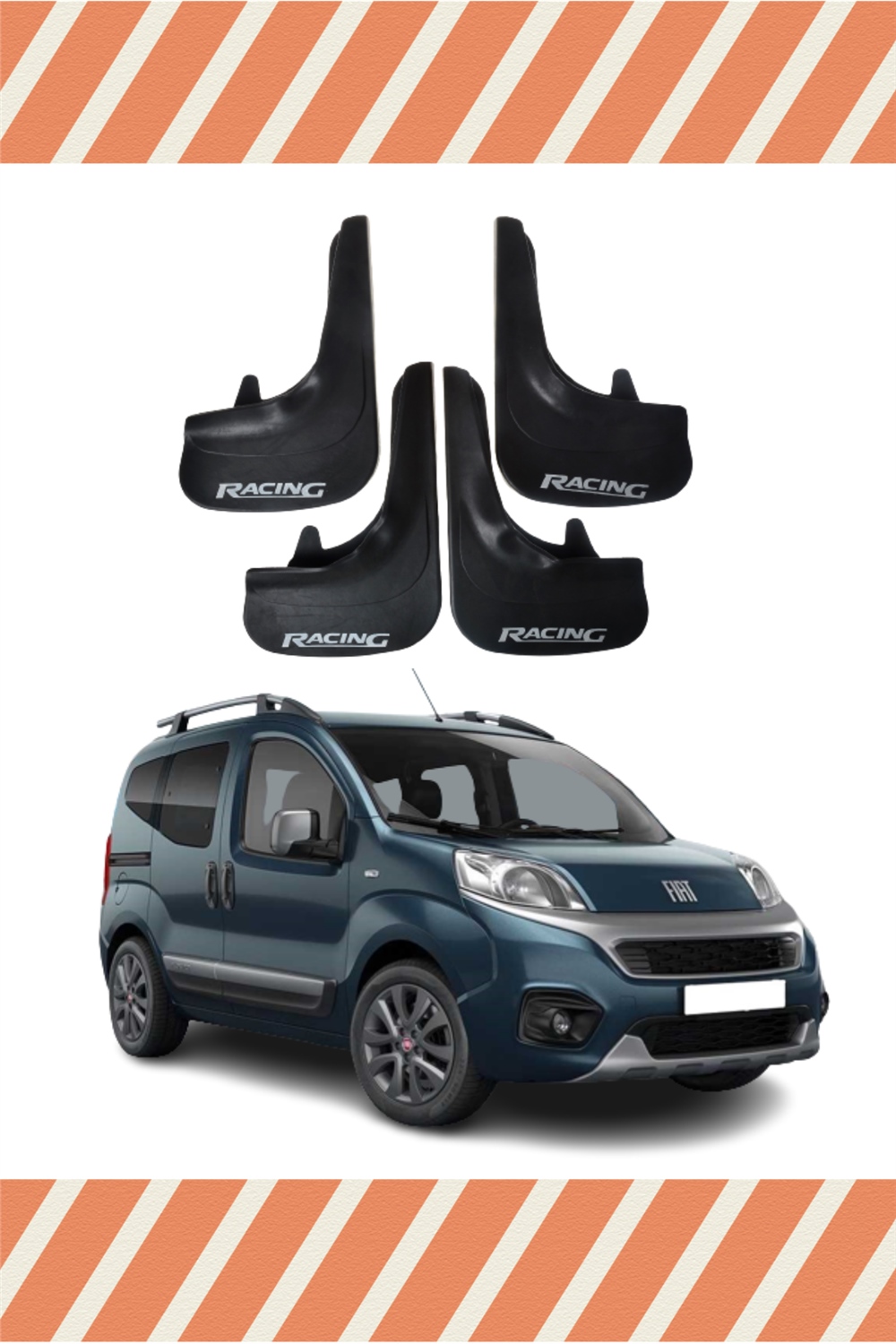 Fiat Fiorino Tüm Kasalar Racing Yazılı 4'Lü Tozluk Çamurluk Paçalık 