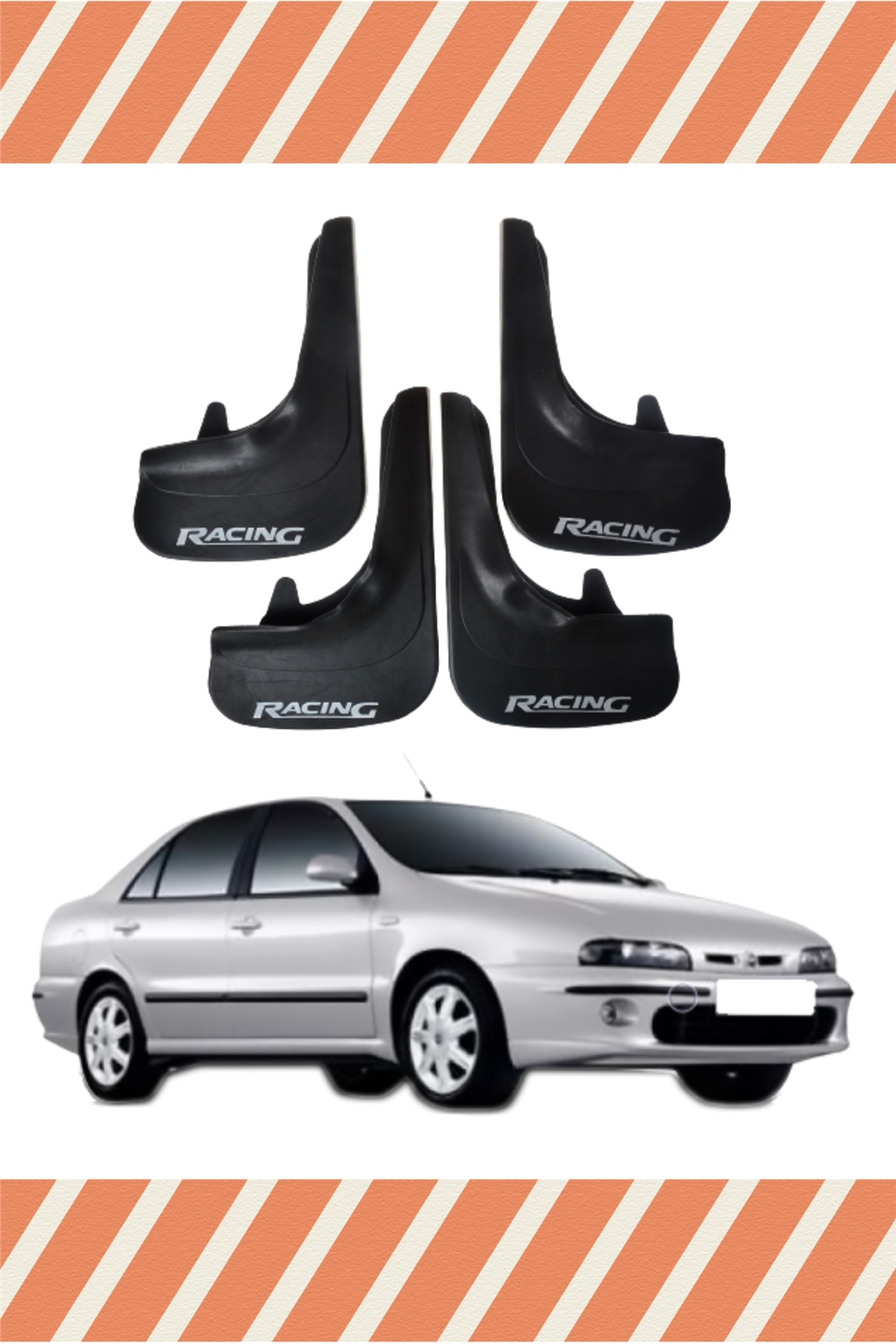 Fiat Marea Tüm Kasalar Racing Yazılı 4'Lü Tozluk Çamurluk Paçalık  