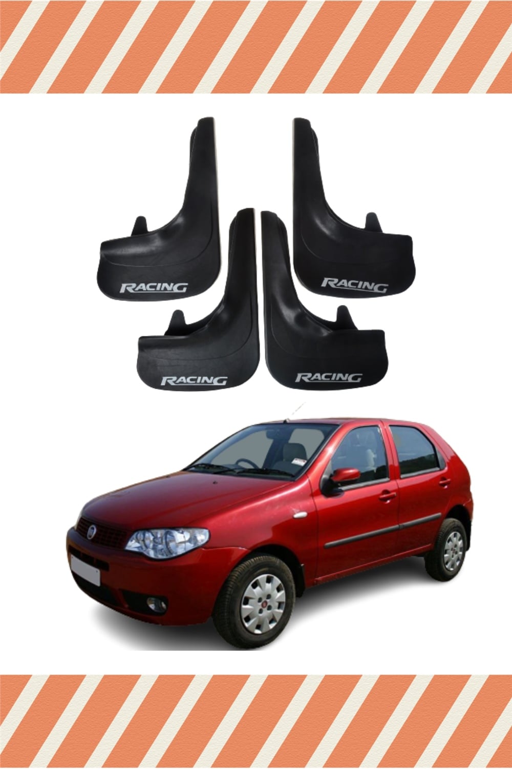 Fiat Palio Tüm Kasalar Racing Yazılı 4'Lü Tozluk Çamurluk Paçalık  