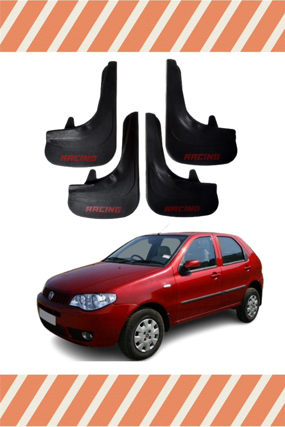 Fiat Palio Tüm Kasalar Racing Yazılı 4'Lü Tozluk Çamurluk Paçalık  