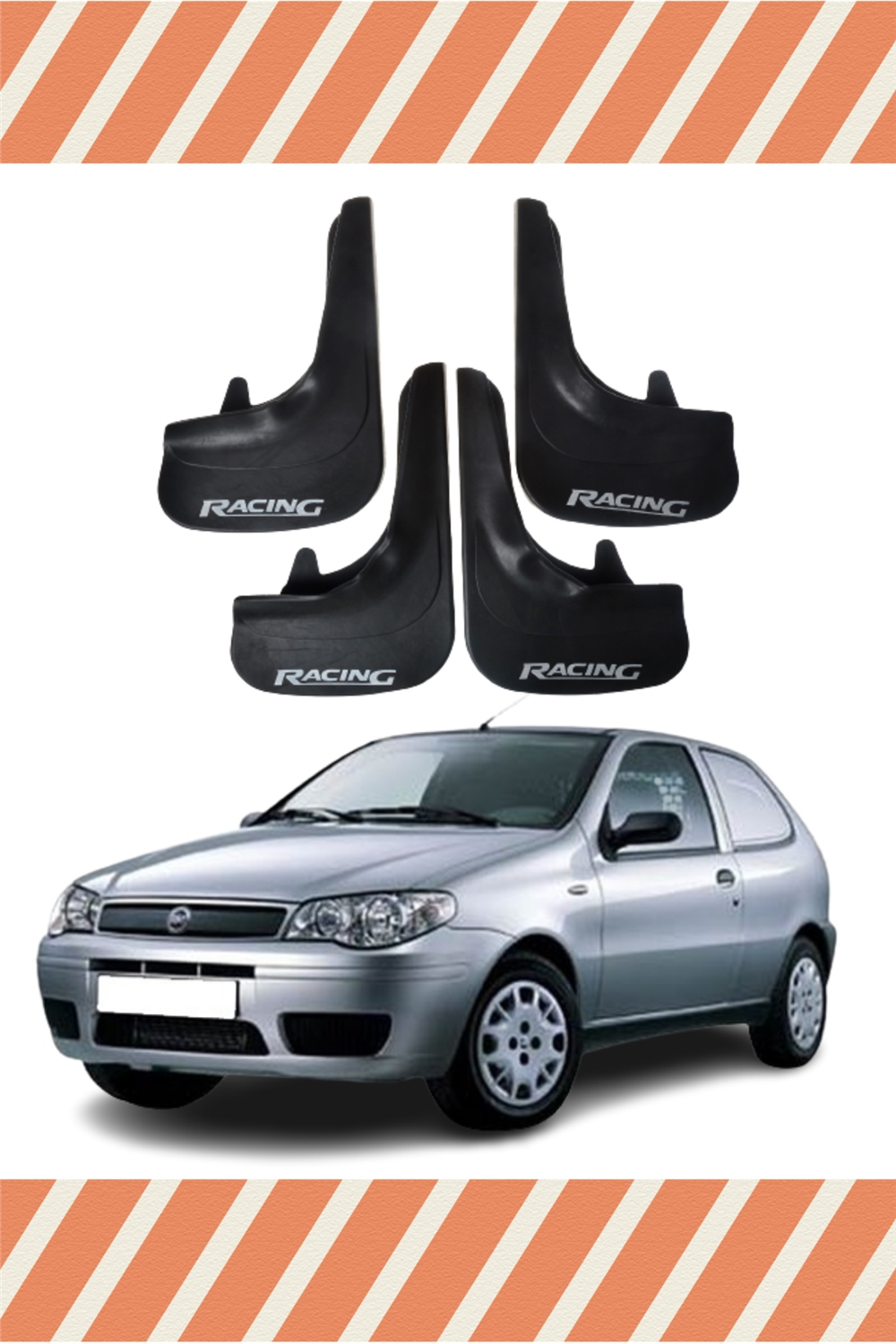 Fiat Palio Van Tüm Kasalar Racing Yazılı 4'Lü Tozluk Çamurluk Paçalık  
