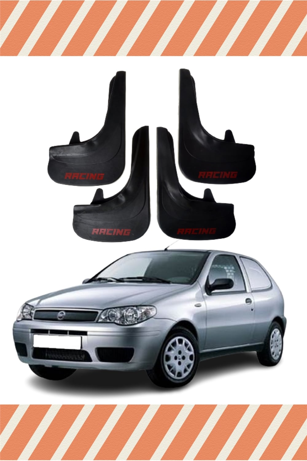 Fiat Palio Van Tüm Kasalar Racing Yazılı 4'Lü Tozluk Çamurluk Paçalık  