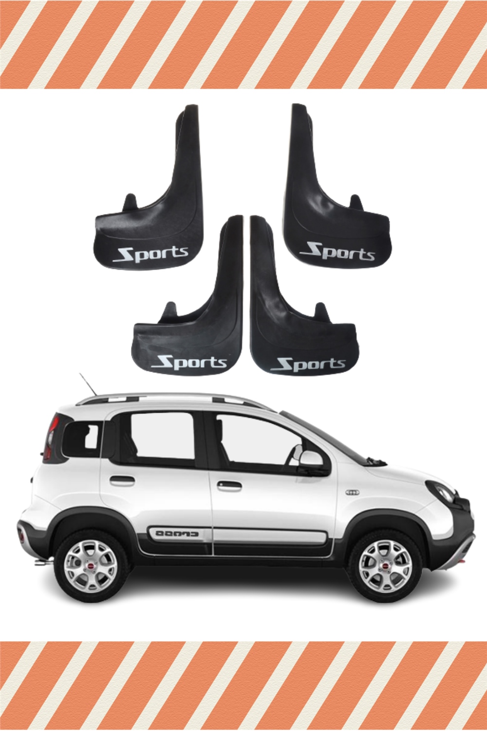 Fiat Panda Sports Yazılı 4'Lü Tozluk Çamurluk Paçalık  