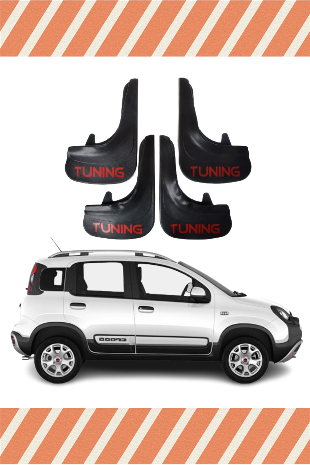 Fiat Panda Tunıng Yazılı 4'Lü Tozluk Çamurluk Paçalık  