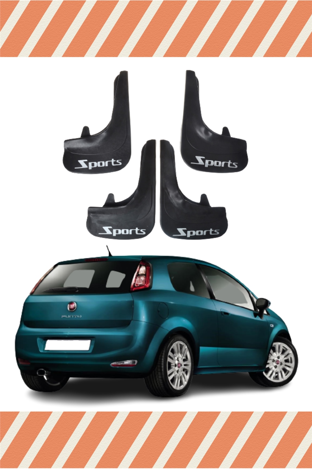 Fiat Punto Sports Yazılı 4'Lü Tozluk Çamurluk Paçalık  