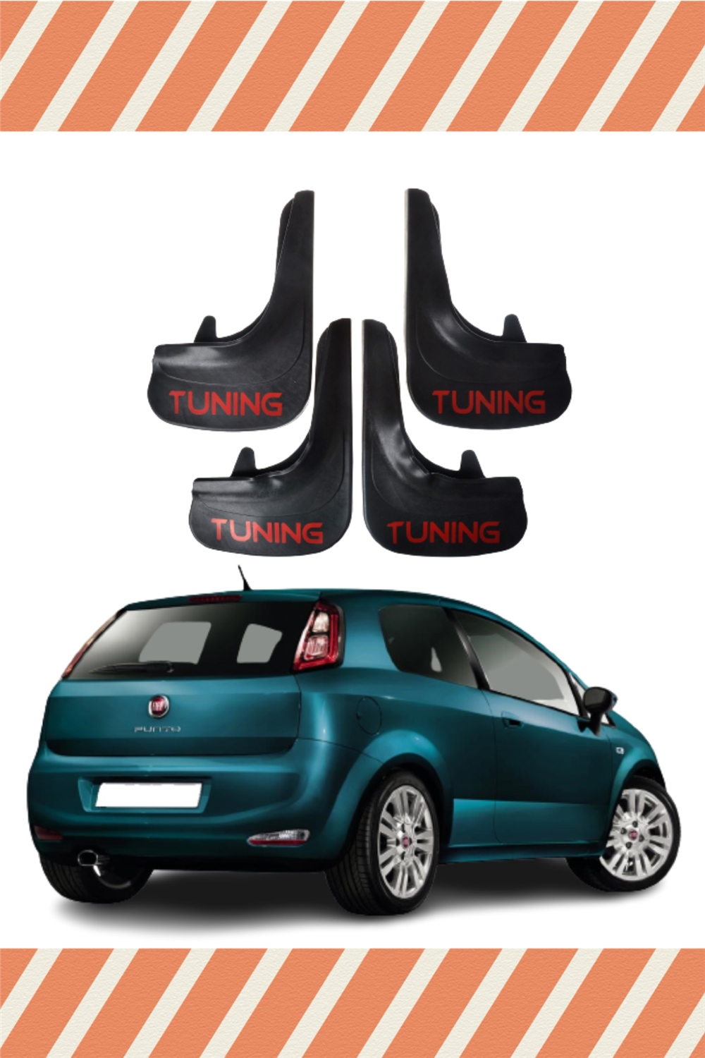 Fiat Punto Tunıng Yazılı 4'Lü Tozluk Çamurluk Paçalık  