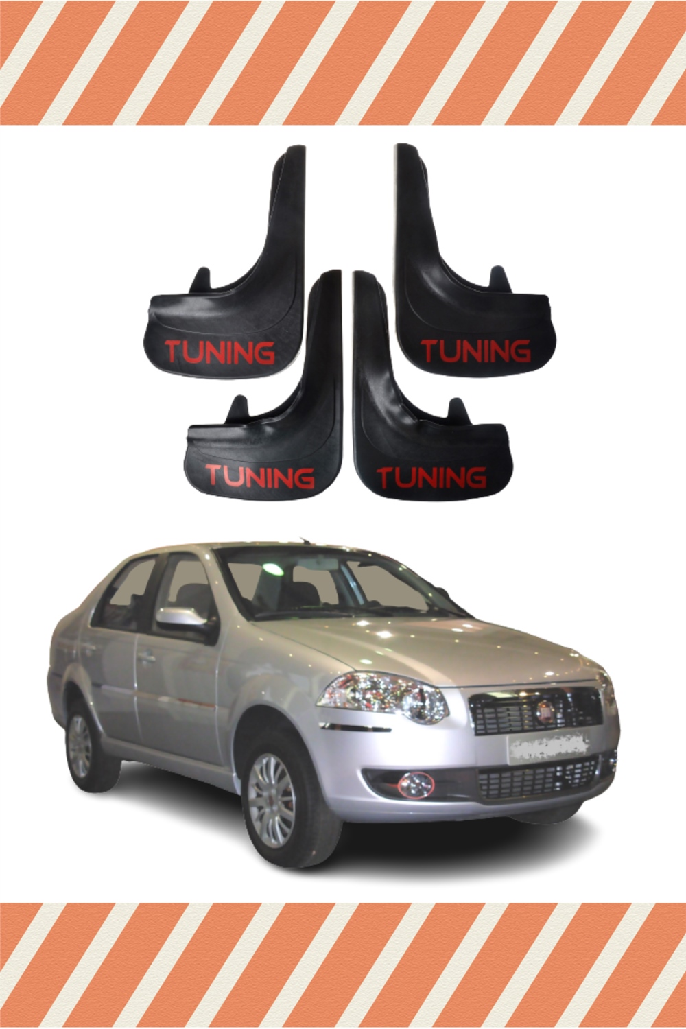 Fiat Siena Tunıng  Yazılı 4'Lü Tozluk Çamurluk Paçalık   
