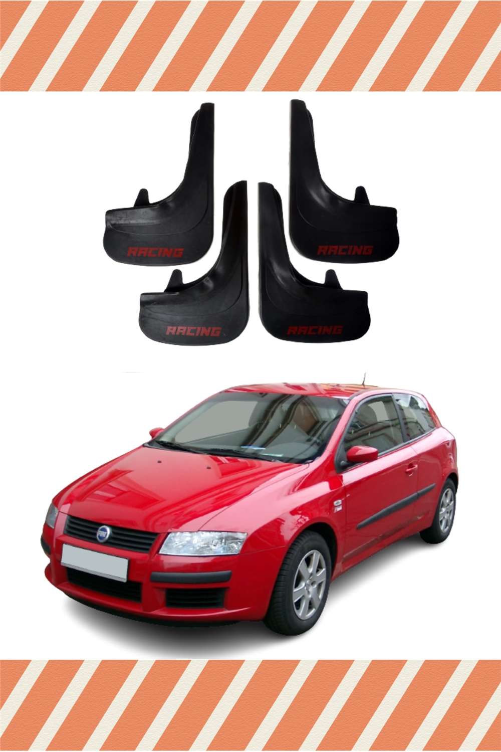 Fiat Stilo Racing Yazılı 4'Lü Tozluk Çamurluk Paçalık   