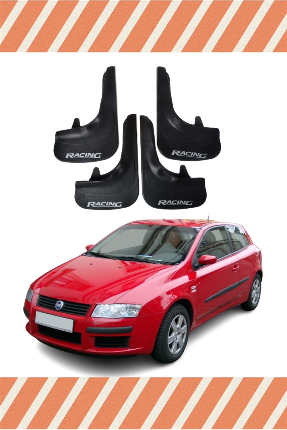 Fiat Stilo Racing Yazılı 4'Lü Tozluk Çamurluk Paçalık   