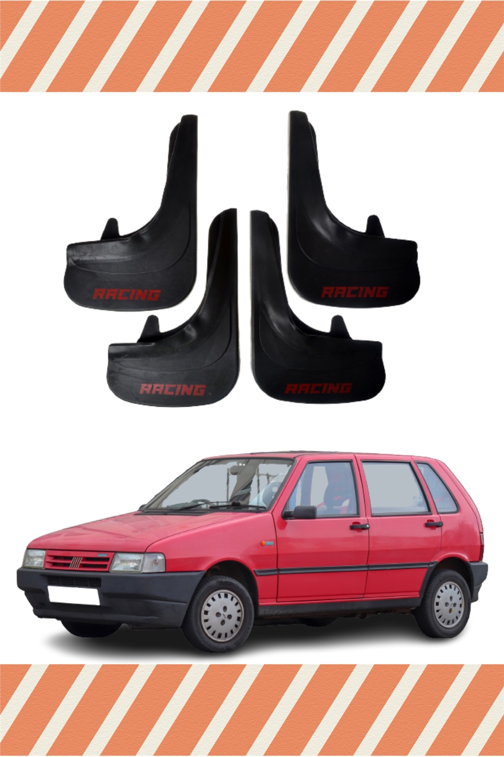 Fiat Uno Racing Yazılı 4'Lütozluk Çamurluk Paçalık   