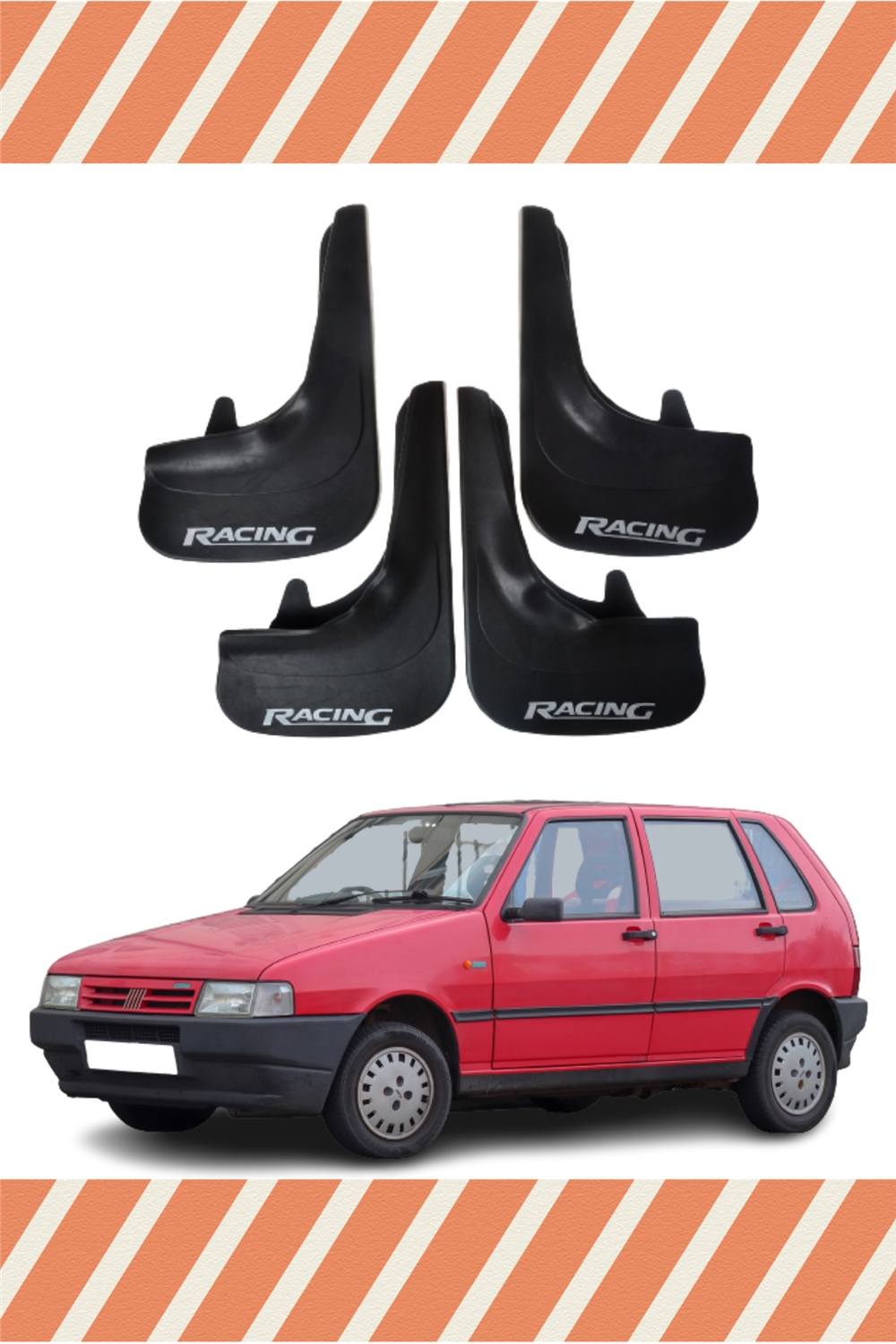 Fiat Uno Racing Yazılı 4'Lütozluk Çamurluk Paçalık   