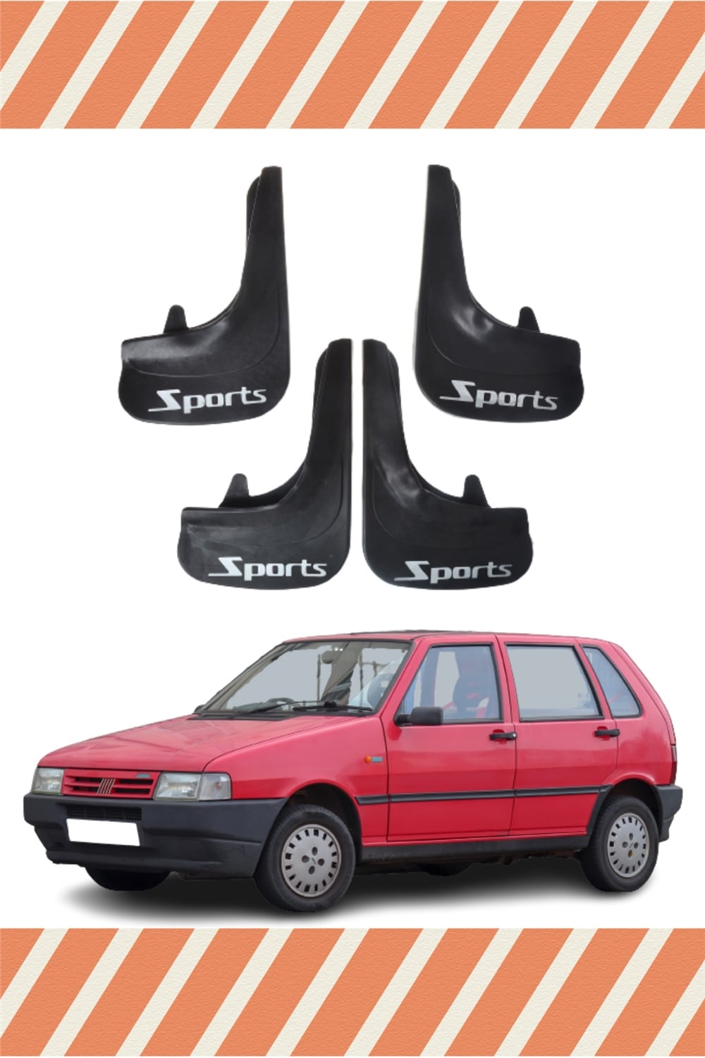 Fiat Uno Sports Yazılı 4'Lü Tozluk Çamurluk Paçalık   