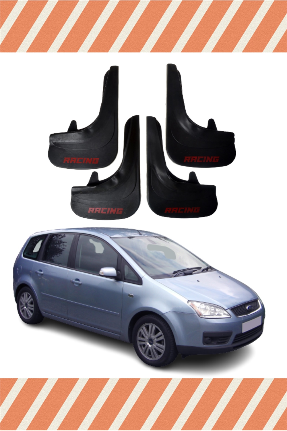 Ford C Max Racing Yazılı 4'Lü Tozluk Çamurluk Paçalık    