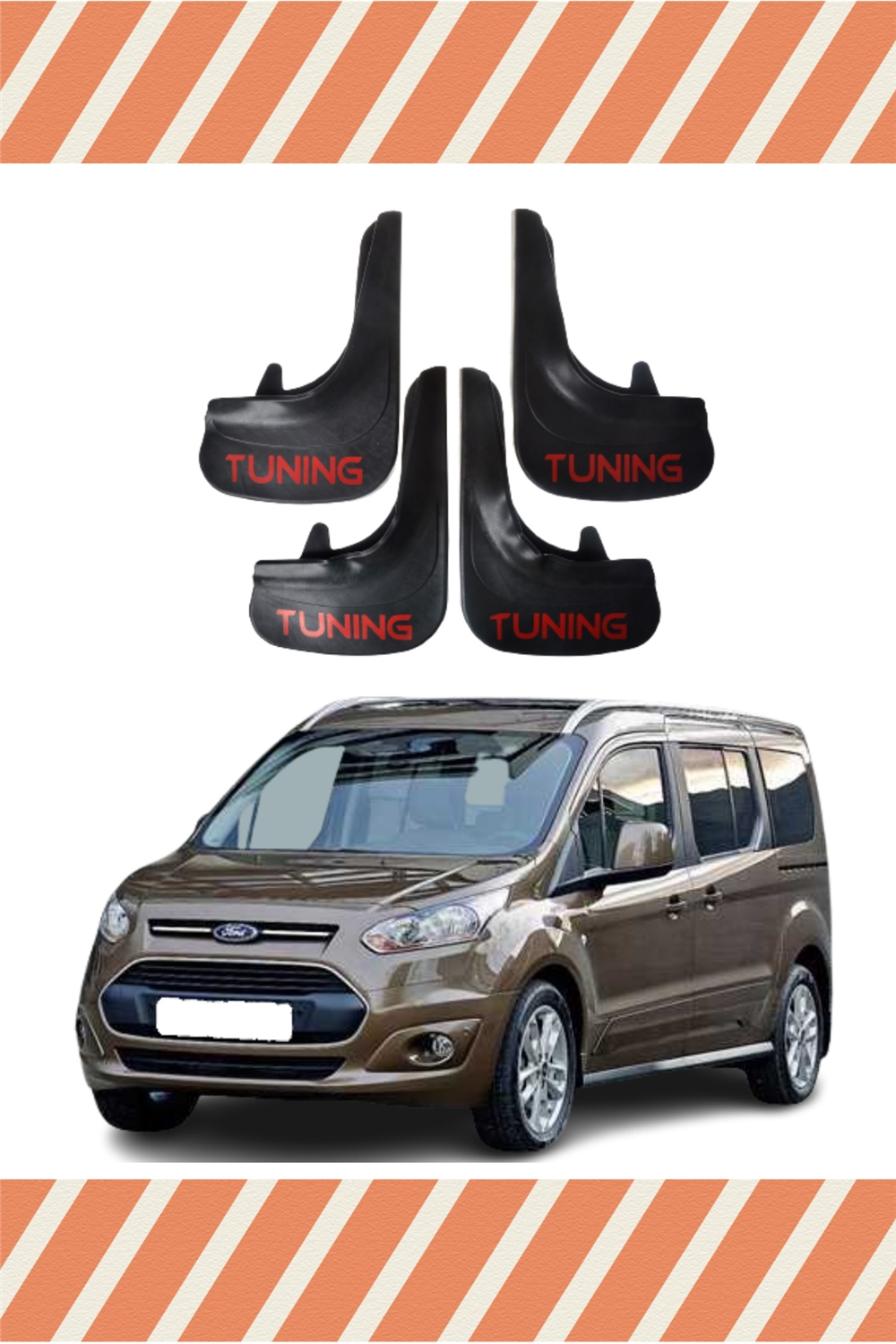 Ford Connect 4 Kapı 14 Ve Sonrası Tunıng Yazılı 4'Lü Tozluk Çamurluk Paçalık    