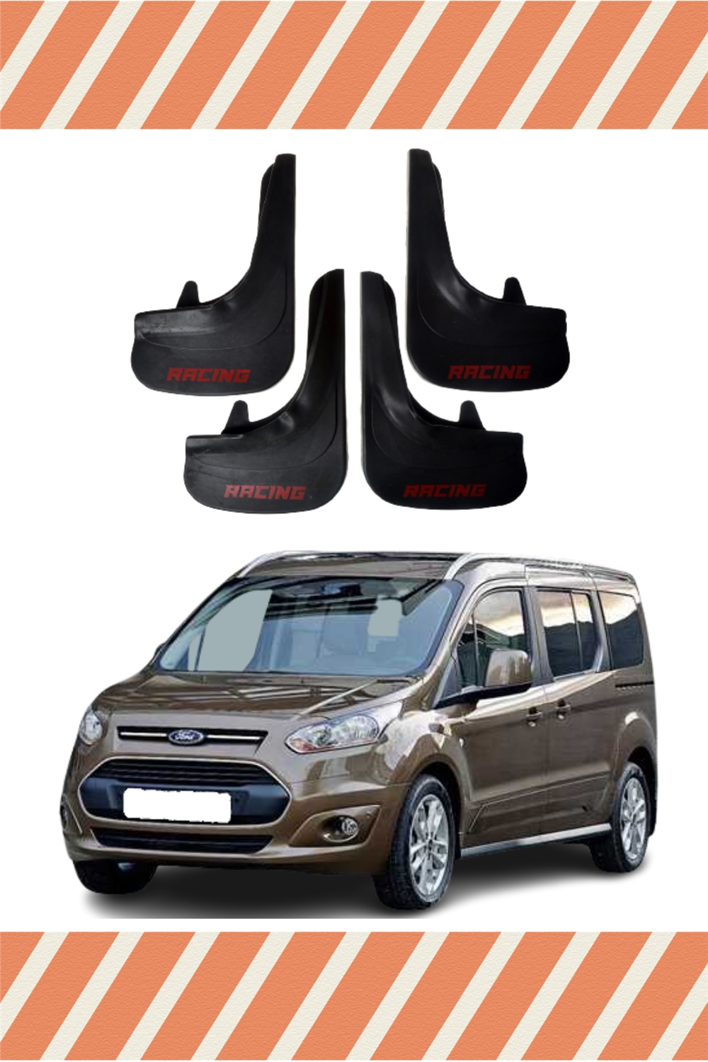 Ford Connect 4 Kapı 2014 Ve Sonrası Racing Yazılı 4'Lü Tozluk Çamurluk Paçalık    