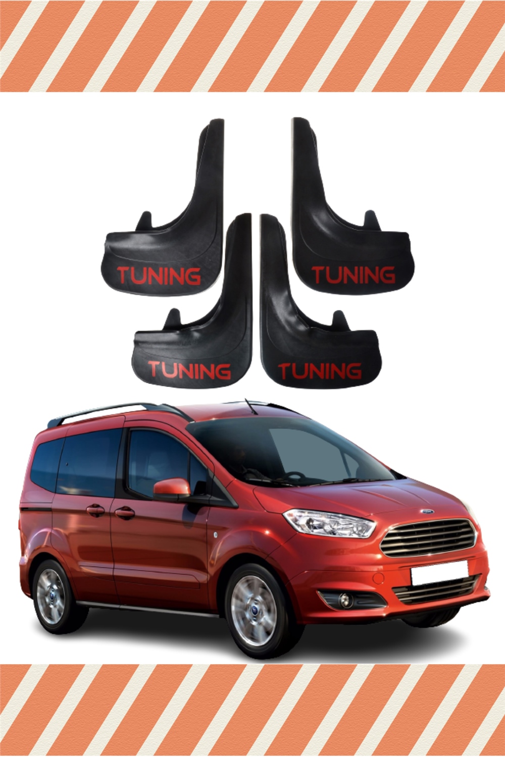 Ford Courier Tunıng Yazılı 4'Lü Tozluk Çamurluk Paçalık    