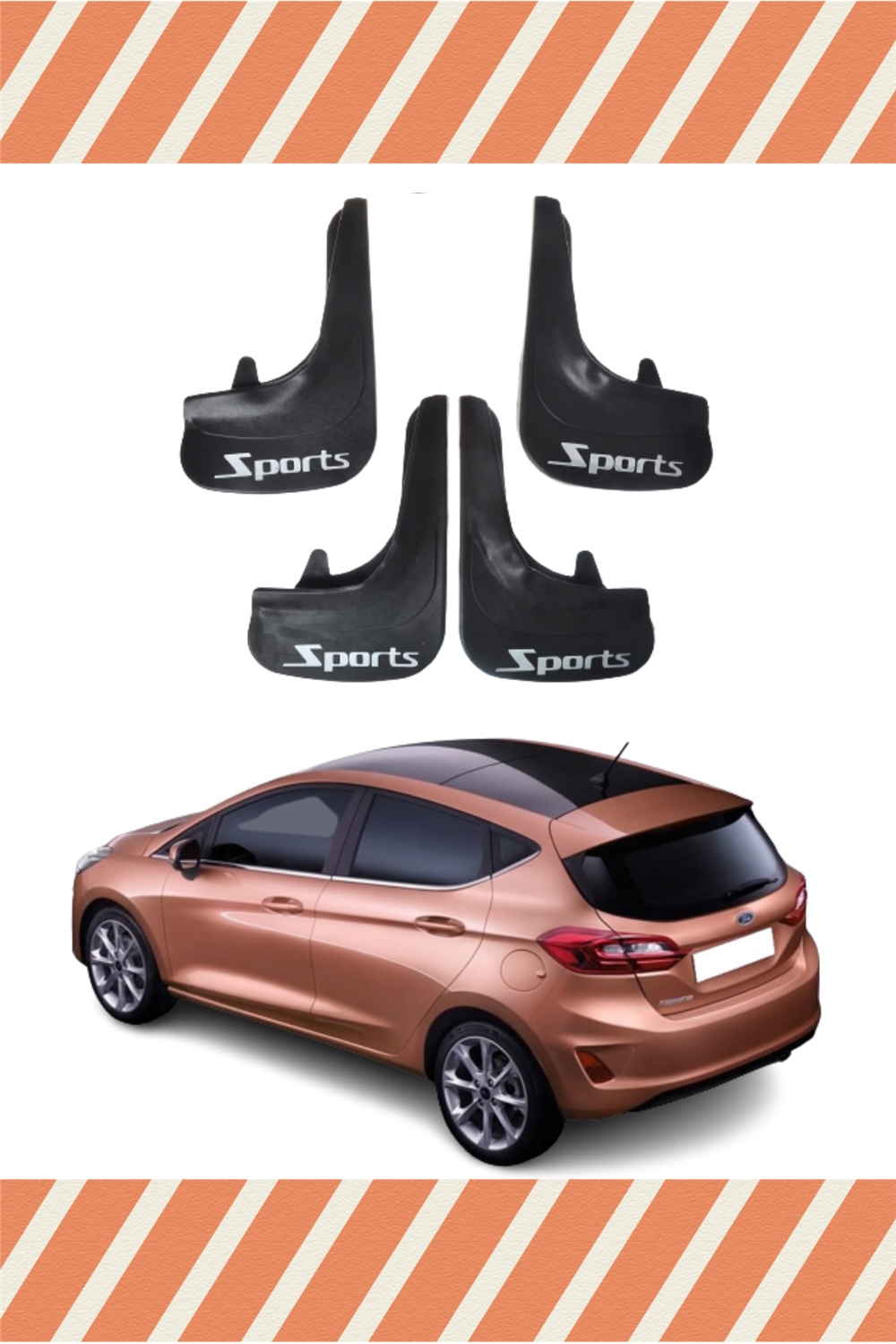Ford Fiesta 2018 Ve Sonrası Sports Yazılı 4'Lütozluk Çamurluk Paçalık    