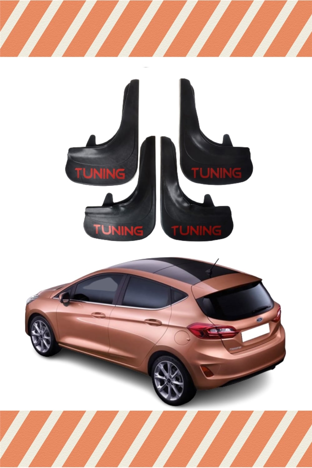 Ford Fiesta 2018 Ve Sonrası Tunıng Yazılı 4'Lütozluk Çamurluk Paçalık    
