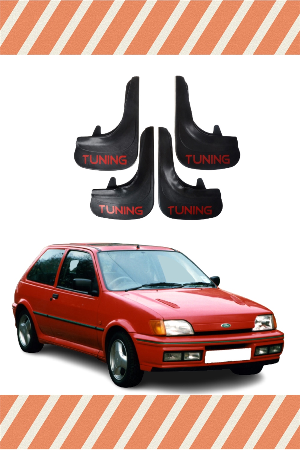 Ford Fiesta 2990-2002 Tunıng Yazılı 4'Lü Tozluk Çamurluk Paçalık    
