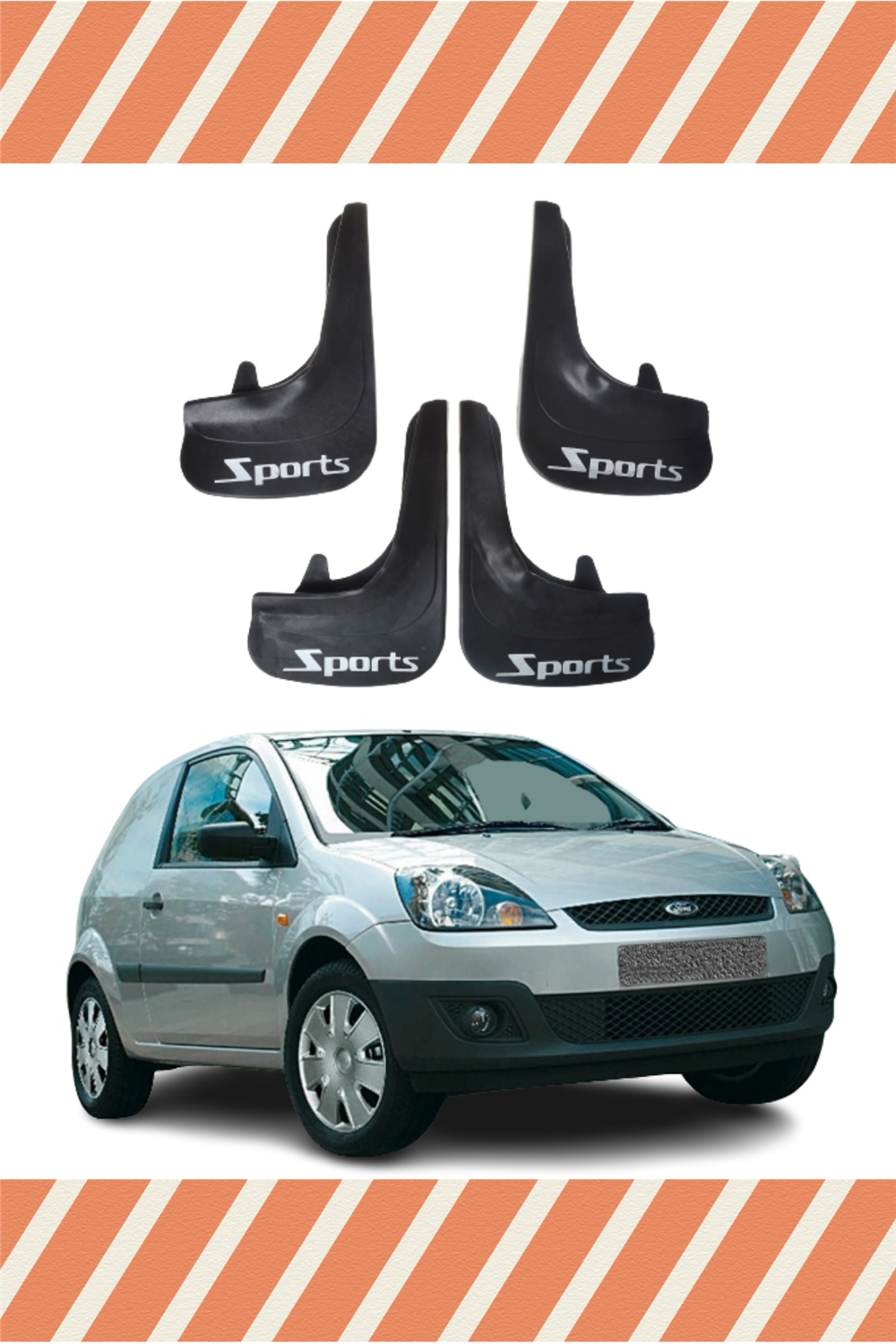 Ford Fiesta Van 2005 Ve Sonrası Sports Yazılı 4'Lütozluk Çamurluk Paçalık    