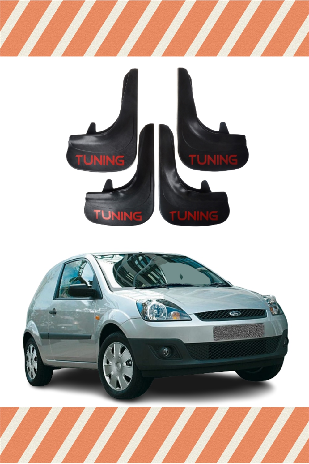 Ford Fiesta Van 2005 Ve Sonrası Tunıng Yazılı 4'Lütozluk Çamurluk Paçalık    