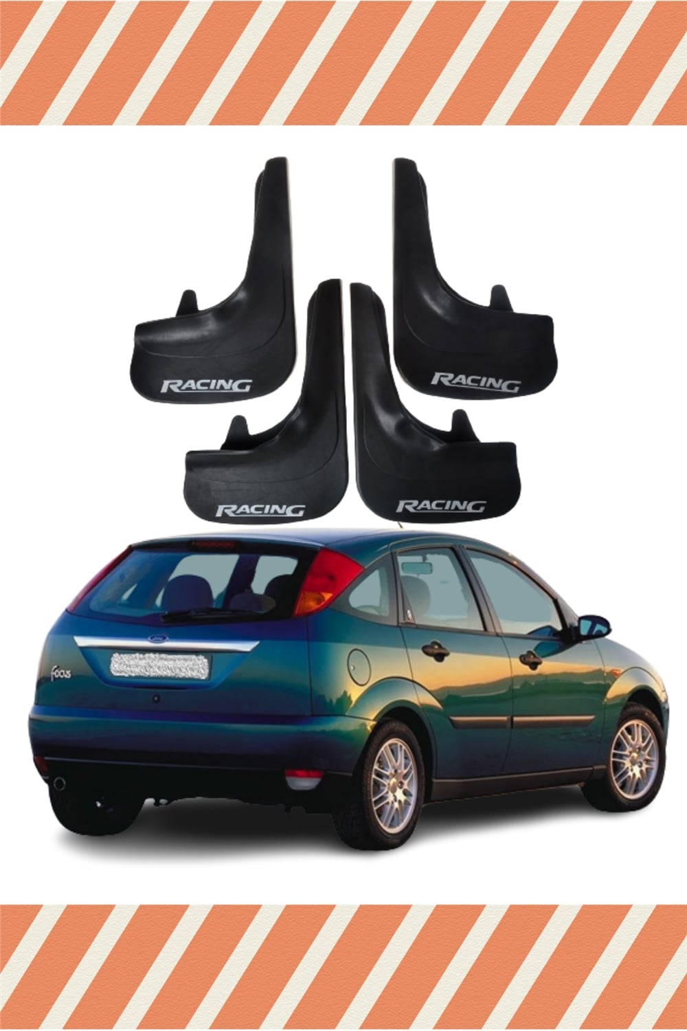 Ford Focus 1 Hb 1998-2004 Racing Yazılı 4'Lü Tozluk Çamurluk Paçalık    